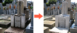 墓石のクリーニングの写真